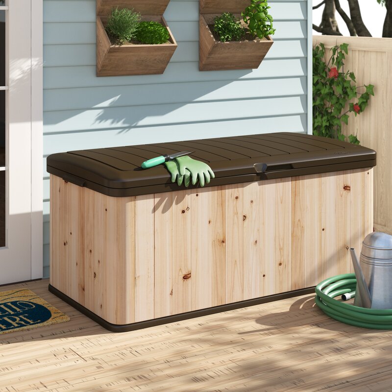 Suncast 120 Gallon Cedar Deck Box & Reviews Wayfair